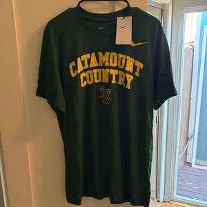 Nike Green T‑Shirt with Yellow 'Catamount Country' Graphic